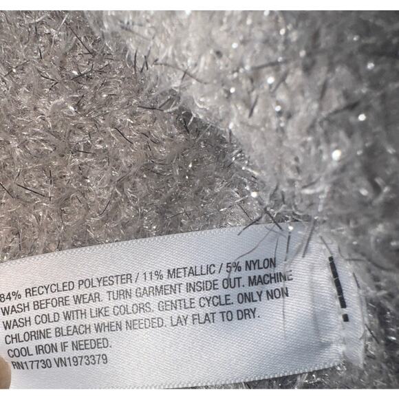 Art Class Girl XS (4/5) Sweater Cropped Fuzzy Metallic Holiday Special Occasion - Picture 4 of 8